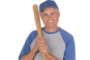 Senior holding a baseball bat
